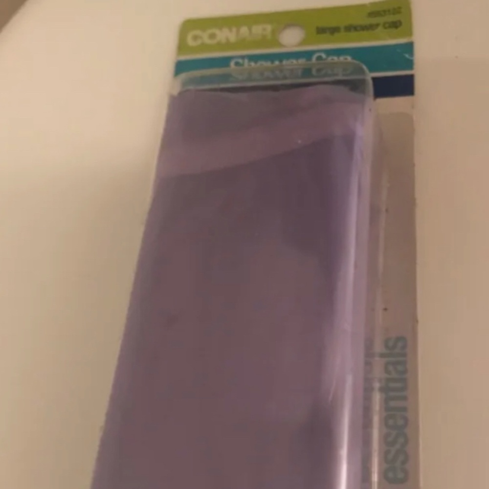 Shower Cap Reusable Large Purple Made of Durable Plastic Brand New Sealed